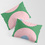Bold Minimal Double Arch Pattern in Green, Pink, and Pastel Blue Pillow Sham Gallery Image 3