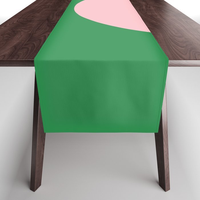 Bold Minimal Double Arch Pattern in Green, Pink, and Pastel Blue Table Runner Gallery Image 1
