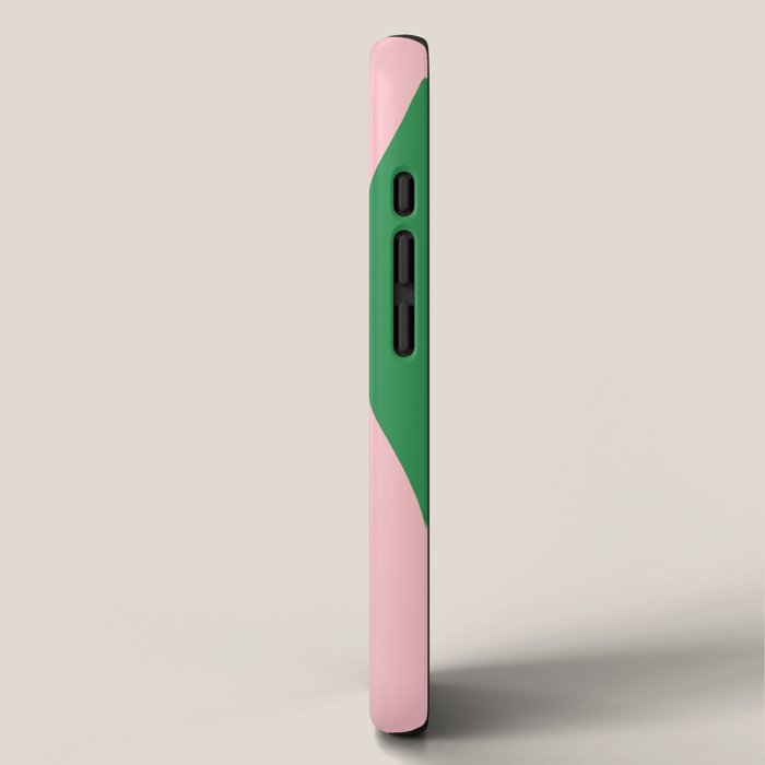 Bold Minimal Double Arch Pattern in Green, Pink, and Pastel Blue iPhone Case Gallery Image 2