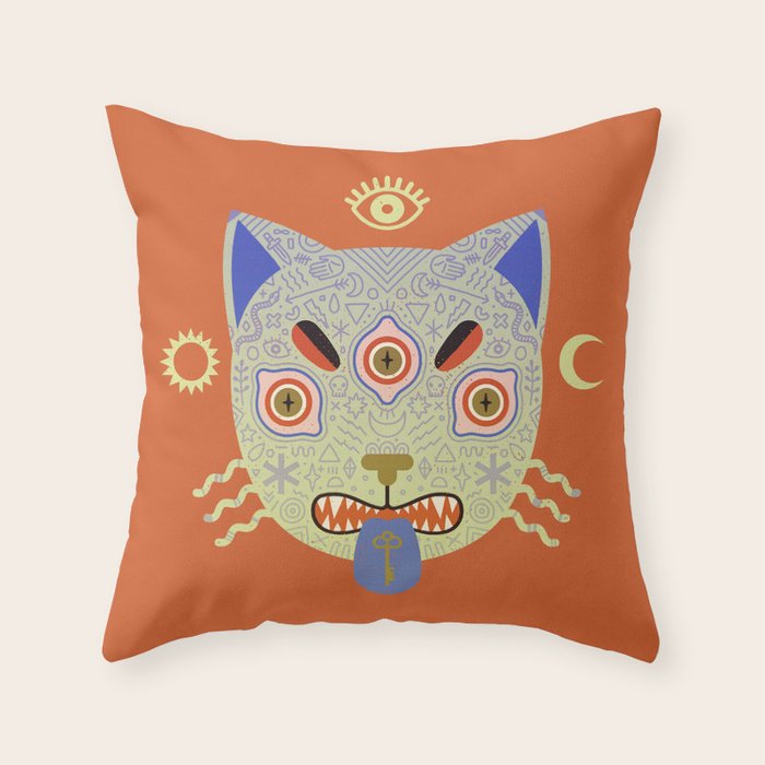 Mystic Cat Throw Pillow Gallery Image 1
