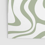 Liquid Swirl Retro Abstract Pattern in White and Sage Poster Gallery Image 3