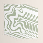 Liquid Swirl Retro Abstract Pattern in White and Sage Wrapping Paper Gallery Image 3