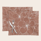 Tropical, Hibiscus, Floral Prints, Boho Wall Art Placemat Gallery Image 1