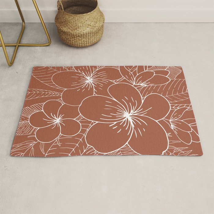 Tropical, Hibiscus, Floral Prints, Boho Wall Art Rug Gallery Image 1