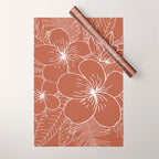 Tropical, Hibiscus, Floral Prints, Boho Wall Art Wrapping Paper Gallery Image 1
