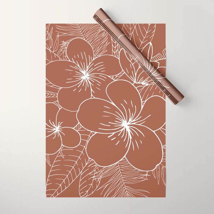 Tropical, Hibiscus, Floral Prints, Boho Wall Art Wrapping Paper Gallery Image 1