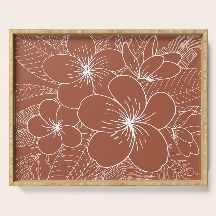 Tropical, Hibiscus, Floral Prints, Boho Wall Art Serving Tray Gallery Image 1