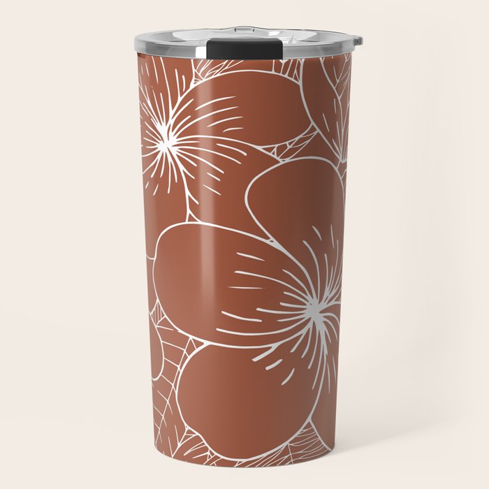 Tropical, Hibiscus, Floral Prints, Boho Wall Art Travel Mug Gallery Image 1