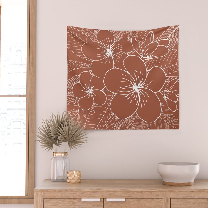 Tropical, Hibiscus, Floral Prints, Boho Wall Art Wall Tapestry Gallery Image 2