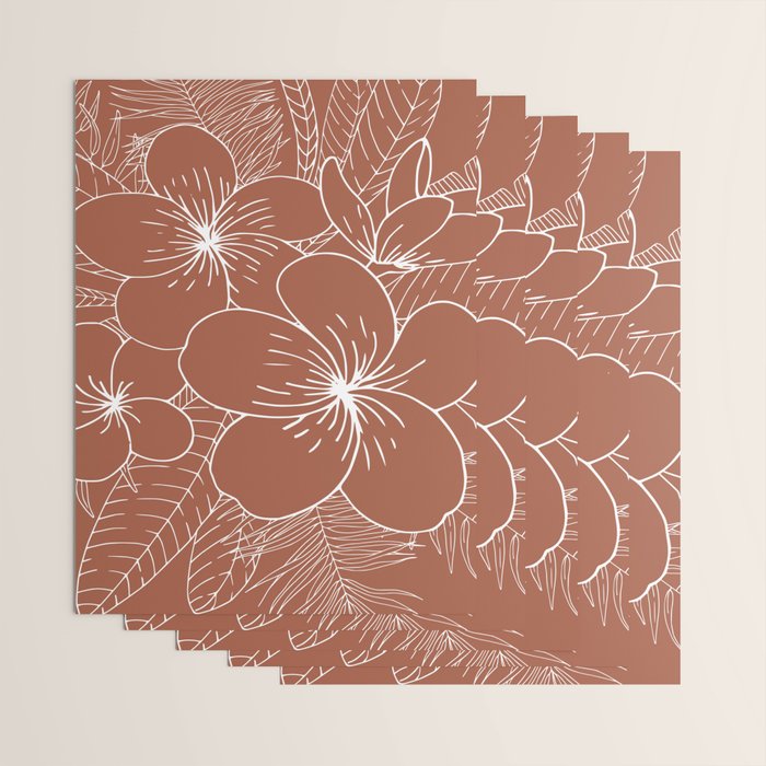 Tropical, Hibiscus, Floral Prints, Boho Wall Art Wrapping Paper Gallery Image 3