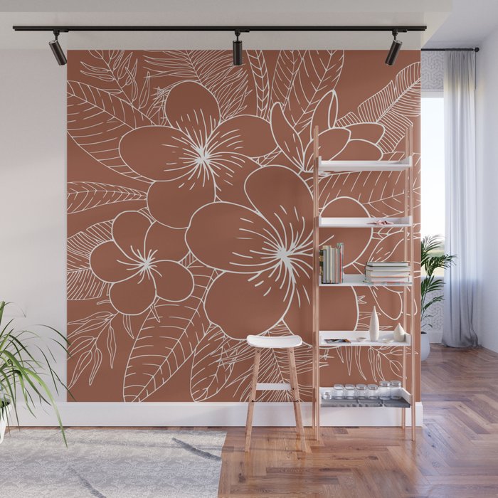 Tropical, Hibiscus, Floral Prints, Boho Wall Art Wall Mural Gallery Image 1