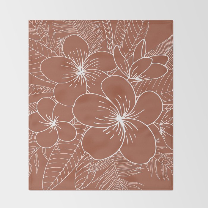 Tropical, Hibiscus, Floral Prints, Boho Wall Art Throw Blanket Gallery Image 2