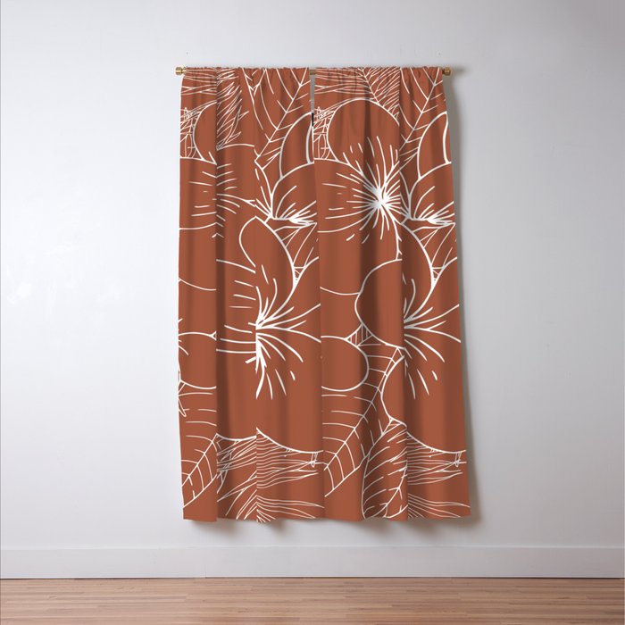 Tropical, Hibiscus, Floral Prints, Boho Wall Art Window Curtain Gallery Image 3