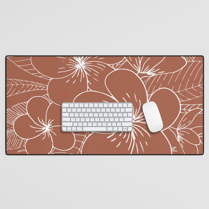Tropical, Hibiscus, Floral Prints, Boho Wall Art Desk Mat Gallery Image 1