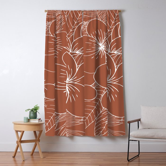 Tropical, Hibiscus, Floral Prints, Boho Wall Art Window Curtain Gallery Image 5