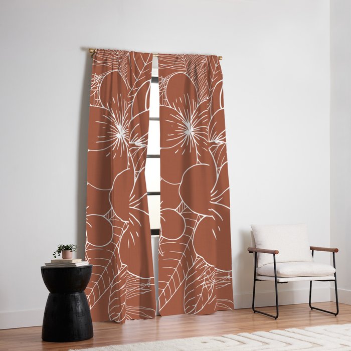 Tropical, Hibiscus, Floral Prints, Boho Wall Art Window Curtain Gallery Image 2