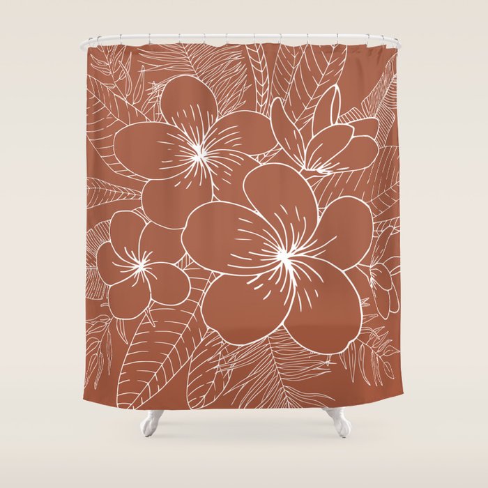 Tropical, Hibiscus, Floral Prints, Boho Wall Art Shower Curtain Gallery Image 1