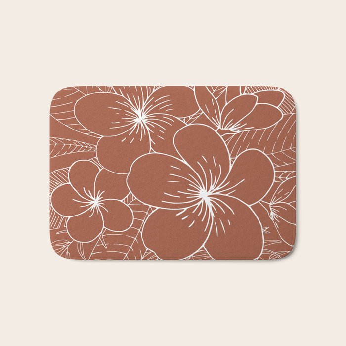 Tropical, Hibiscus, Floral Prints, Boho Wall Art Bath Mat Gallery Image 1