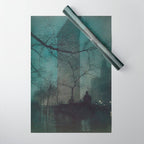 The Flatiron building New York twilight blue dreamscape photograph by Edward Steichen Wrapping Paper Gallery Image 1