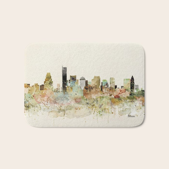 Boston Massachusetts skyline Bath Mat Gallery Image 1