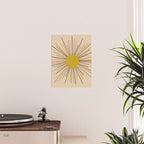 Mid-Century Modern Sunburst - Minimalist Abstract Sun in Mid Mod Mustard, Orange, Olive, Blue, and Beige Poster Gallery Image 2