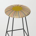 Mid-Century Modern Sunburst - Minimalist Abstract Sun in Mid Mod Mustard, Orange, Olive, Blue, and Beige Stool Gallery Image 2