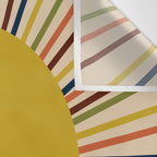 Mid-Century Modern Sunburst - Minimalist Abstract Sun in Mid Mod Mustard, Orange, Olive, Blue, and Beige Wall Tapestry Gallery Image 3