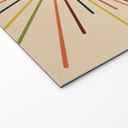 Mid-Century Modern Sunburst - Minimalist Abstract Sun in Mid Mod Mustard, Orange, Olive, Blue, and Beige Welcome Mat Gallery Image 2