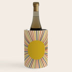 Mid-Century Modern Sunburst - Minimalist Abstract Sun in Mid Mod Mustard, Orange, Olive, Blue, and Beige Wine Chiller Gallery Image 1