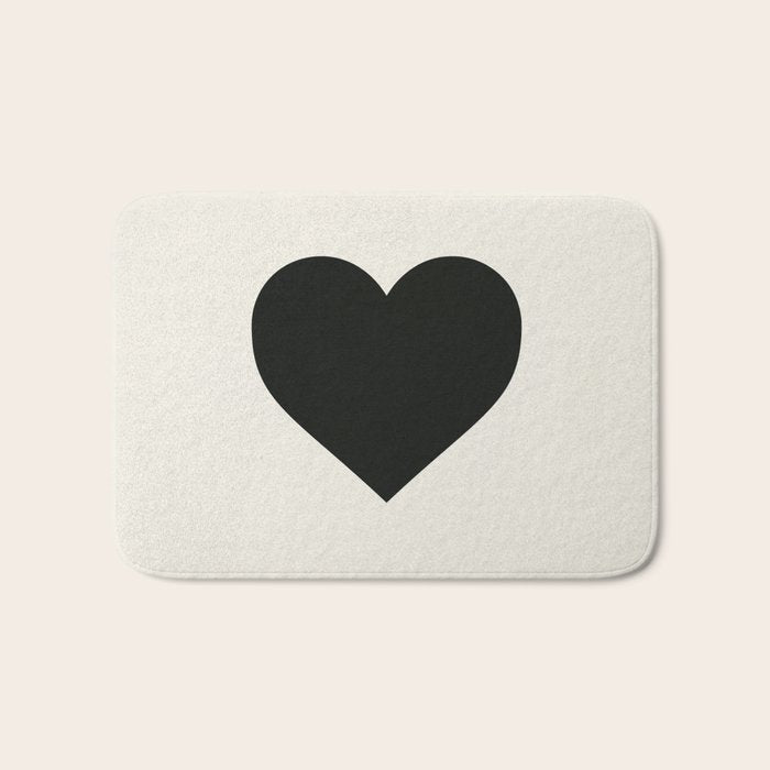 Black Heart Bath Mat Gallery Image 1