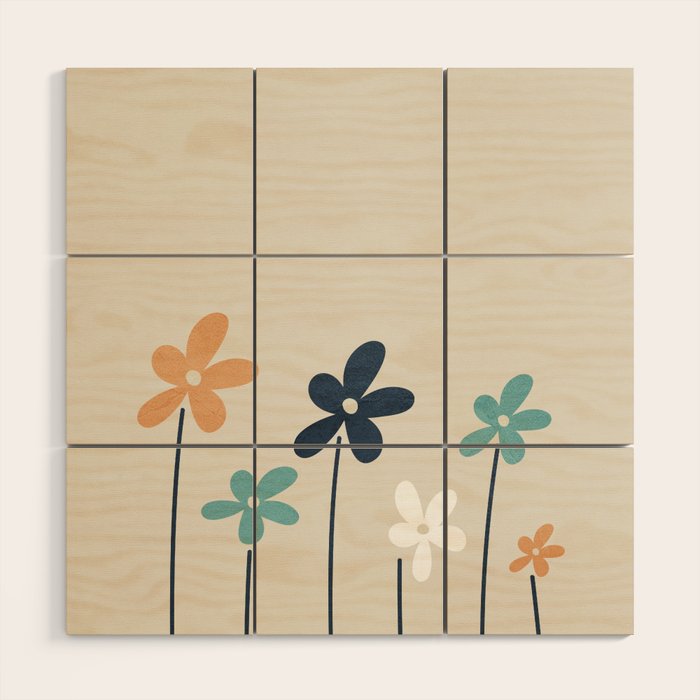 Abstract Flowers 2 Wood Wall Art Gallery Image 1
