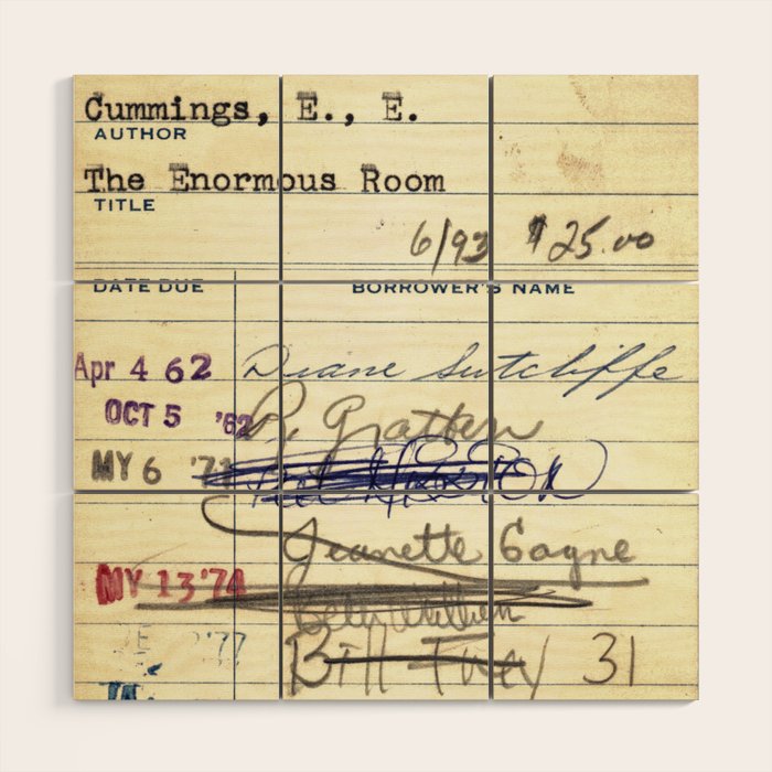 Library Card 828 The Enormous Room Wood Wall Art Gallery Image 1