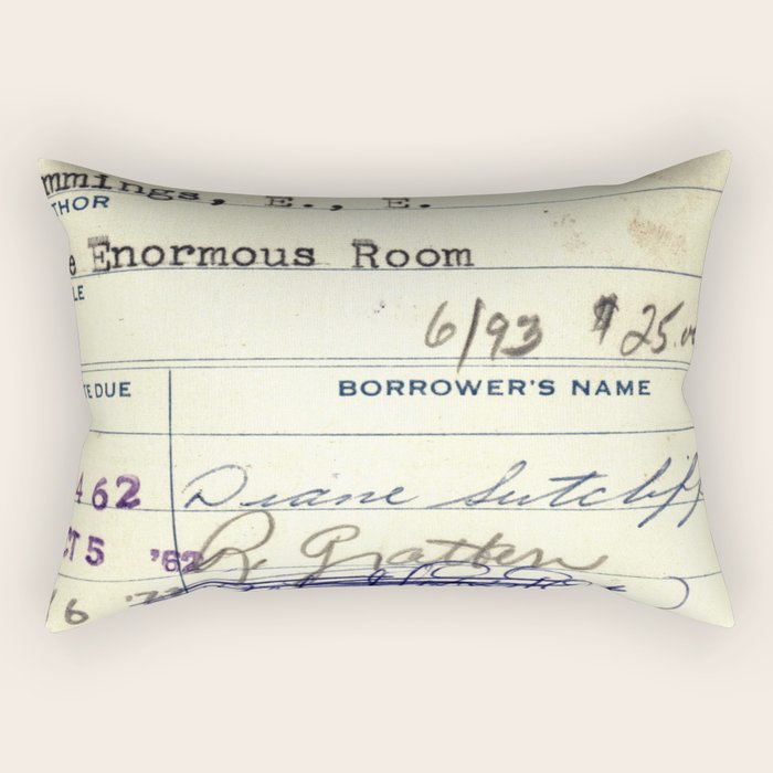 Library Card 828 The Enormous Room Rectangular Pillow Gallery Image 1