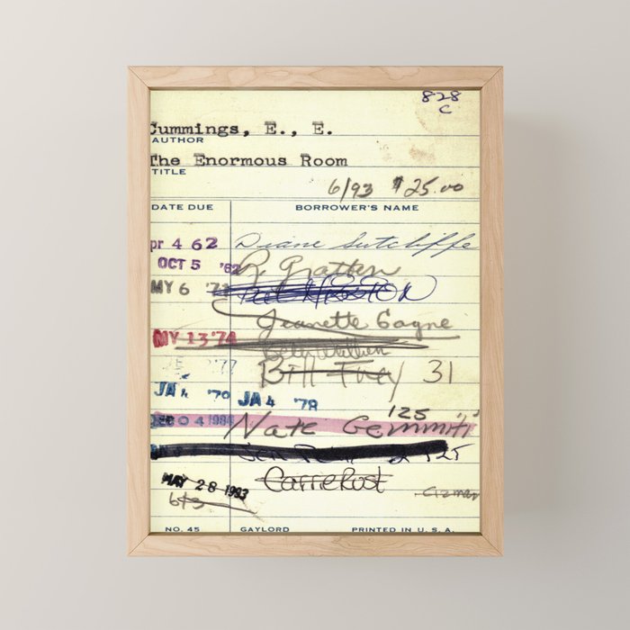 Library Card 828 The Enormous Room Mini Art Print Gallery Image 1