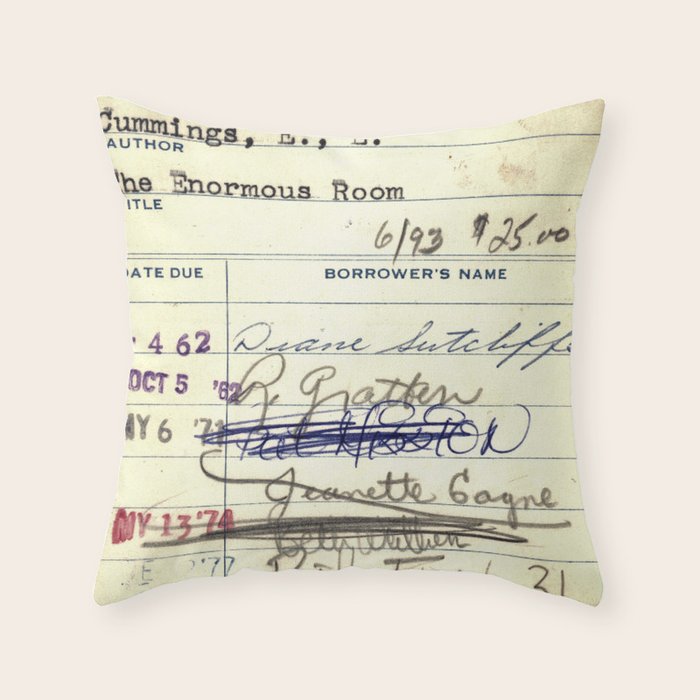 Library Card 828 The Enormous Room Throw Pillow Gallery Image 6