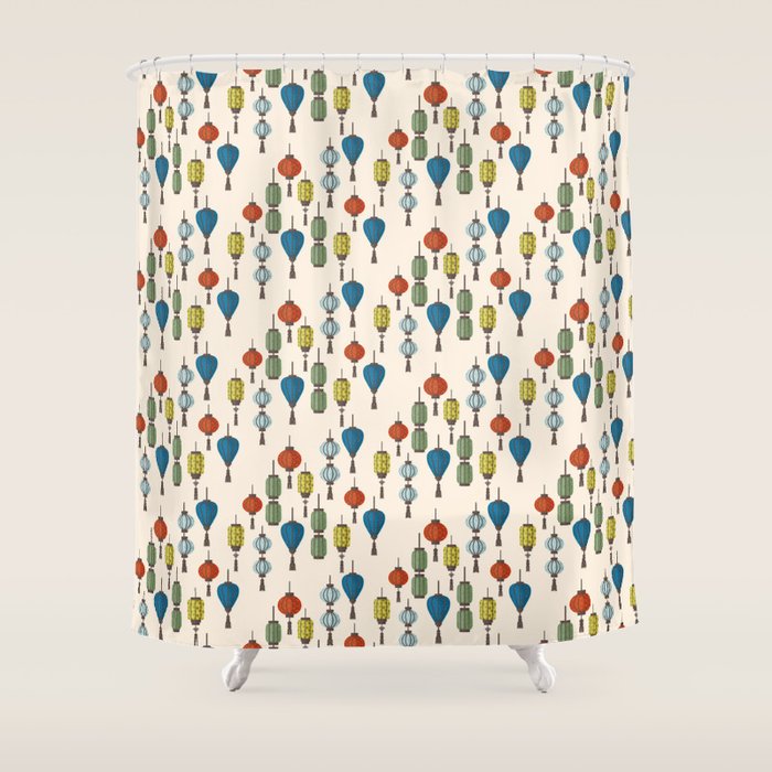 Colorful Lantern Pattern Shower Curtain Gallery Image 1