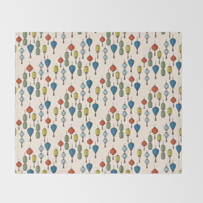Colorful Lantern Pattern Throw Blanket Gallery Image 2
