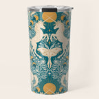 Celestial Unicorns In Turquoise and Gold Travel Mug Gallery Image 1