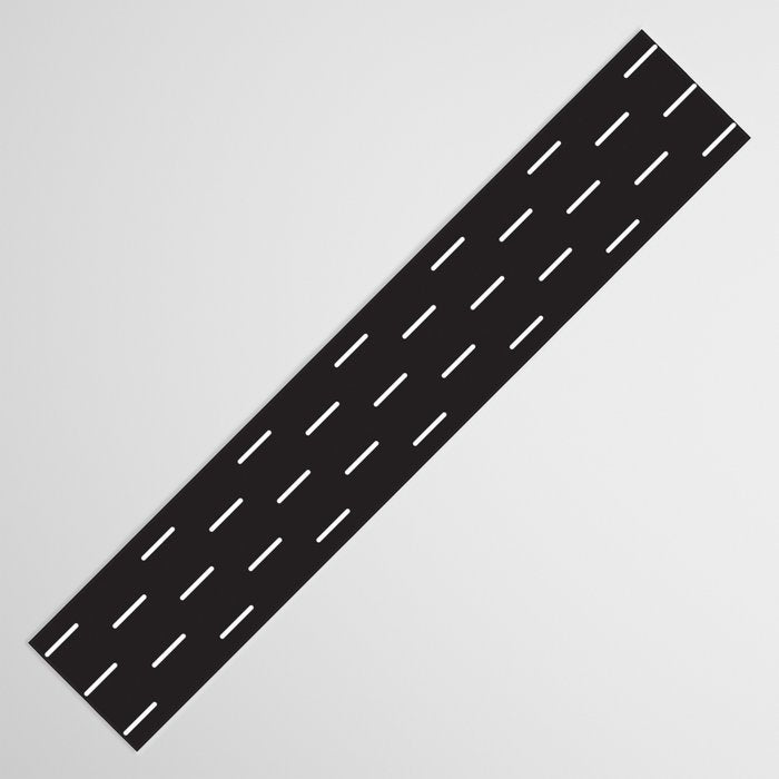 Modern Boho Minimal Pattern, Black and White Table Runner Gallery Image 3