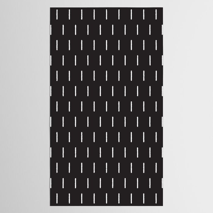 Modern Boho Minimal Pattern, Black and White Tablecloth Gallery Image 2