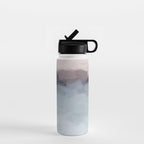 Blushing Seas - Pink Mauve Purple Navy Light Blue Abstract Painting Modern Ocean Waves Horizon Water Bottle Gallery Image 1