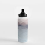 Blushing Seas - Pink Mauve Purple Navy Light Blue Abstract Painting Modern Ocean Waves Horizon Water Bottle Gallery Image 2