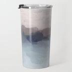Blushing Seas - Pink Mauve Purple Navy Light Blue Abstract Painting Modern Ocean Waves Horizon Travel Mug Gallery Image 3
