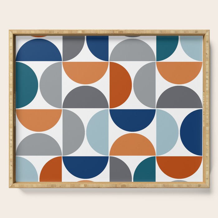 Mid century modern geometric Colorful 1 Serving Tray Gallery Image 1