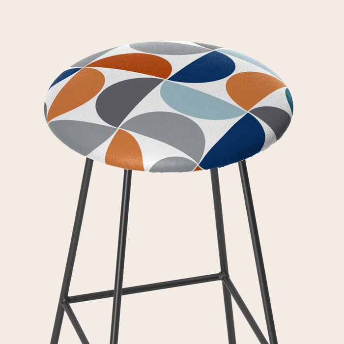 Mid century modern geometric Colorful 1 Stool Gallery Image 2