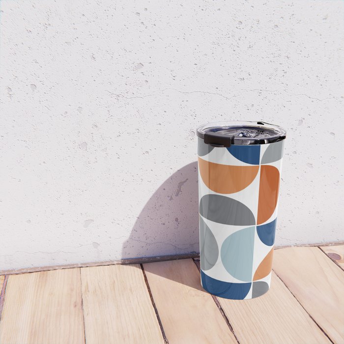 Mid century modern geometric Colorful 1 Travel Mug Gallery Image 4