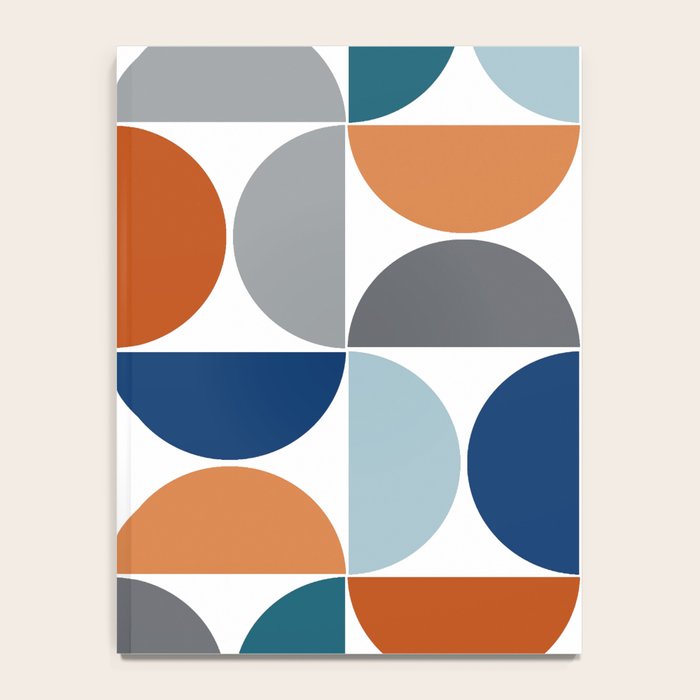 Mid century modern geometric Colorful 1 Notebook Gallery Image 4