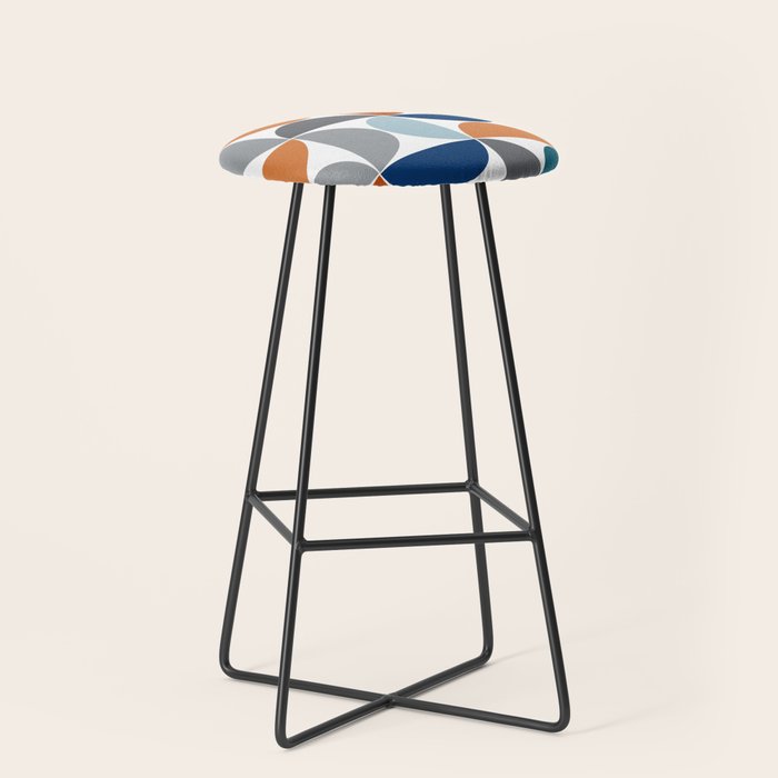 Mid century modern geometric Colorful 1 Stool Gallery Image 1