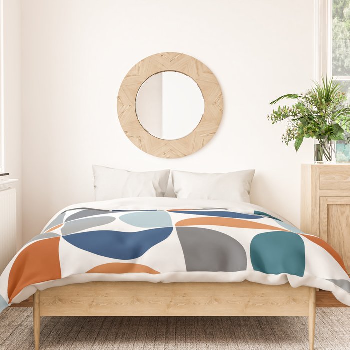 Mid century modern geometric Colorful 1 Duvet Cover Gallery Image 3