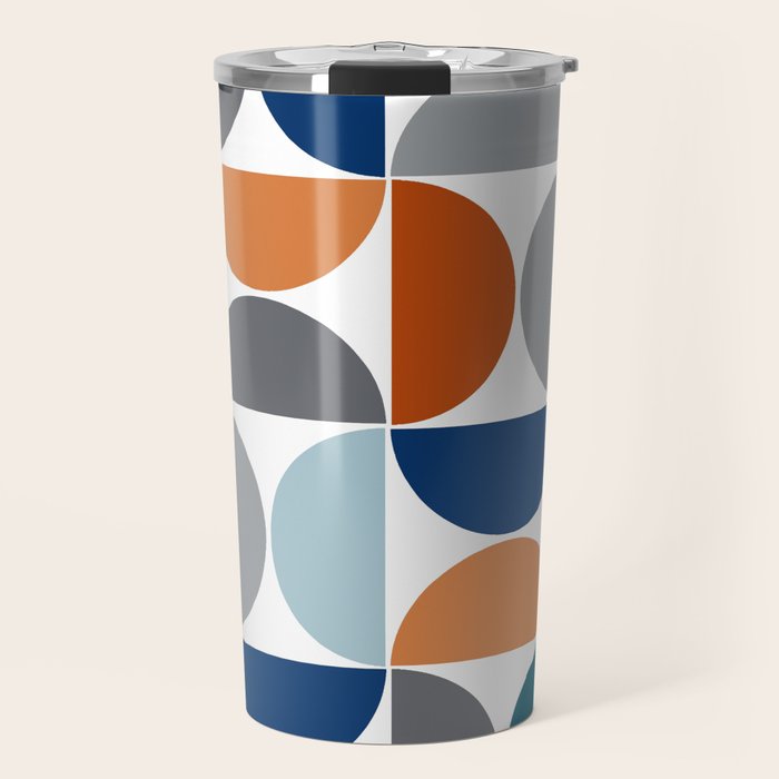 Mid century modern geometric Colorful 1 Travel Mug Gallery Image 1